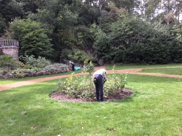 Linda and Felicity working on flower beds 2 Sept